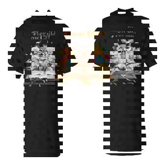Chouetteintage Avec Fleurs Pour Les Amateurs De Livres T-Shirt - Cadeauxyz