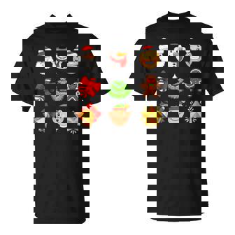 Christmas Icons Emotions Santa Claus Snowman Christmas Premium T-Shirt - Monsterry