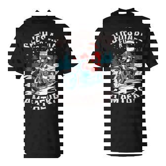 Christmas Santa Claus Humor X-Mas Holiday Motorcycle T-Shirt - Monsterry