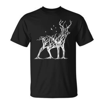 Ciervo Árbol Cornamenta De Ciervo Selva Negra Diseño De Ciervo Camiseta unisex - Regaloses