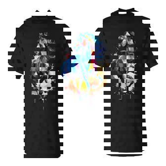 Colorful Horse Graphic Watercolor Style Horse Riding T-Shirt - Monsterry