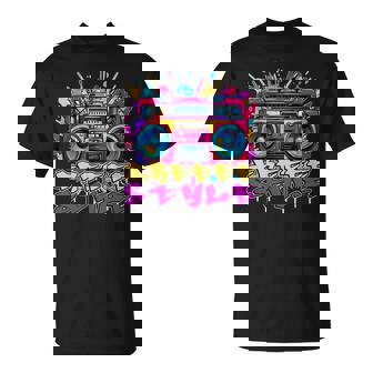 Colorido Boombox Graffiti Urban Street Wear Hip Hop Camiseta unisex - Regaloses