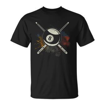 Colourful Billiard Cue Pool 8 Ball Billiard T-Shirt - Geschenkecke