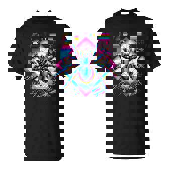 Cool Spider 80S Retrowave 90S Vaporwave Spider T-Shirt - Monsterry