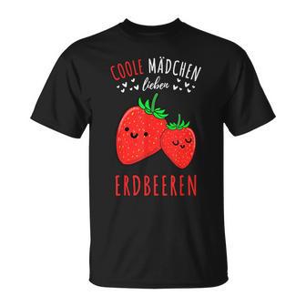 Coole Mädchen Lieben Erdbeeren T-Shirt - Geschenkecke