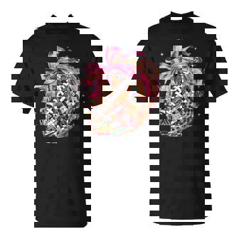 Coquette Bow Football Lover Game Day Football T-Shirt - Monsterry