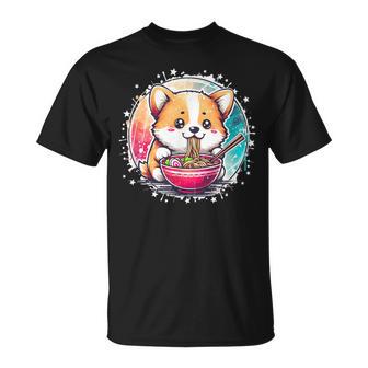 Corgi Dog Ramen Noodles Anime Cute Kawaii Manga Corgi Dog T-Shirt - Geschenkecke