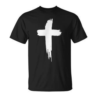 Cruz Cristiana Envejecida Con Estampado De Cruz Religiosa Camiseta unisex - Regaloses