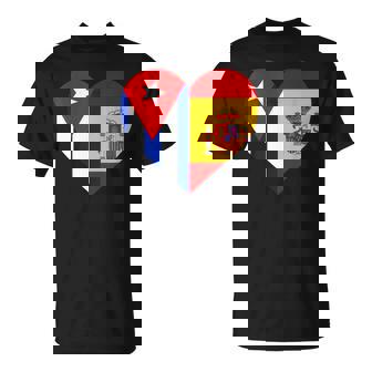 Cuba España Banderas Corazón Camiseta unisex - Regaloses