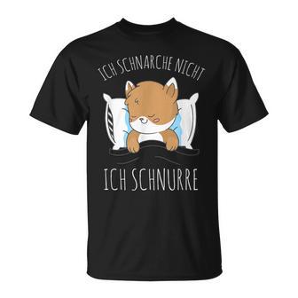 Cute Cat Pyjamas Ich Schnarche Nicht Ich Schnurre T-Shirt - Geschenkecke