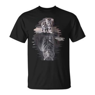 Cute Cat Reflecting Strong Tiger T-Shirt - Geschenkecke