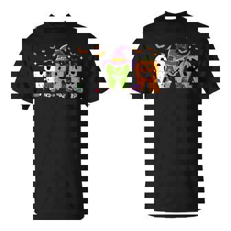 Cute Dental Halloween Dentist Th Ghost Pumpkin Witch T-Shirt - Thegiftio UK