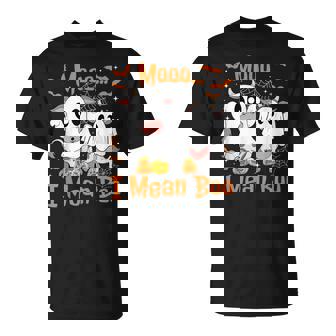 Cute Ghost Cow Moo I Mean Boo Halloween Cow Lover T-Shirt - Thegiftio UK