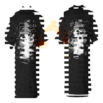 Cute Halloween Ghost Pumpkin Bubble Tea Adorable Boo T-Shirt - Monsterry