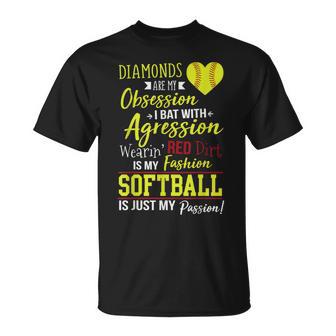 Cute Softball Is My Passion Girls Softball Player T-Shirt - Monsterry