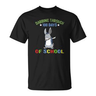 Dabbing 100 Days Of School Bunny Rabbit Funny Cute T-Shirt - Thegiftio