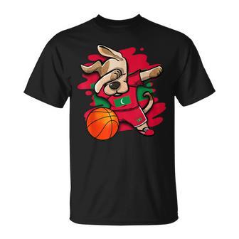 Dabbing Dog Maldivas Baloncesto Fans Jersey Maldivas Bandera Camiseta unisex - Regaloses