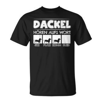 Dachshund Hören Aufs Wort Dachshund Rauhaardackel Dwarf Dachshund T-Shirt - Geschenkecke