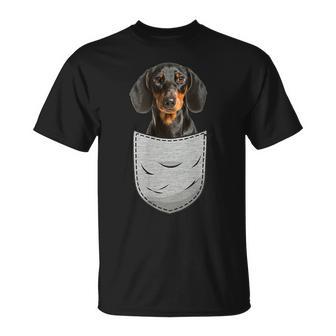 Dachshund Teckel Dachshund Chest Pocket Dog Owner T-Shirt - Geschenkecke