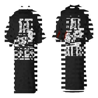 Dad Of Ballers Volleyball Baseball Dad Fathers Day T-Shirt - Monsterry