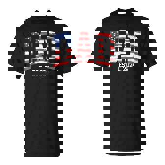 Dad Mom Us Flag 4Th Of July Wedding Couples Matching T-Shirt - Thegiftio UK