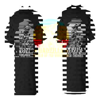 Dadzilla Padre De Los Monstruos Retrointage Puesta De Sol Camiseta unisex - Regaloses