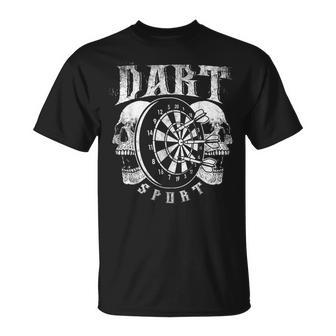 Dart Sport Skull Dartboard Player Dart T-Shirt - Geschenkecke