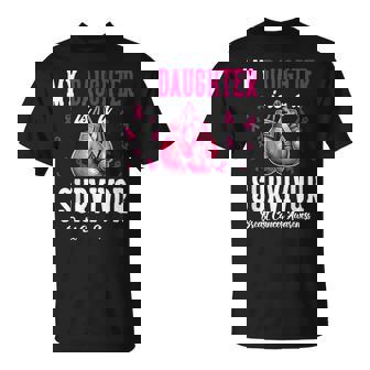 My Daughter Is A Survivor Of Support Breast Cancer Awareness T-Shirt - Thegiftio