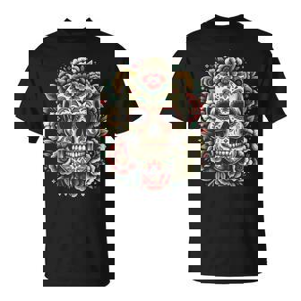 De Los Muertos Day Of The Dead Sugar Skull Halloween Women T-Shirt - Thegiftio