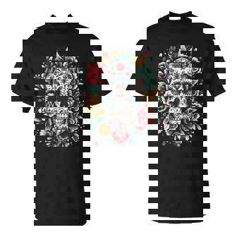 De Los Muertos Day Of The Dead Sugar Skull Halloween Women T-Shirt | Mazezy