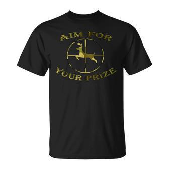 Deer Hunt Aim For Your Prize Camouflage Hunting T-Shirt - Monsterry