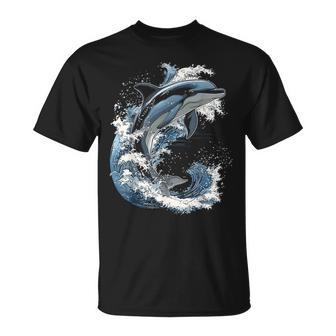 Delphin Tier Motiv Kunstwerk Delfin T-Shirt - Geschenkecke