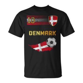 Denmark Football Pride Danish Flag Football Retro Jersey T-Shirt - Seseable