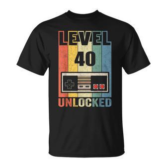 Desbloqueada Level 40 Para Regalo De Cumpleaños Número 40 Camiseta unisex - Regaloses
