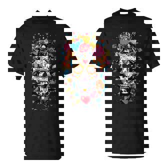 Dia De Los Muertos Crâne En Sucre Motif Jour Des Morts T-Shirt - Cadeauxyz