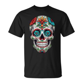 Dia De Los Muertos Decorative Mexican Head Sugar Skull T-Shirt - Geschenkecke