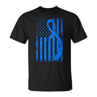 Diabetes Awareness Month Flag Blue Ribbon T1d Type 1 T-Shirt - Thegiftio UK