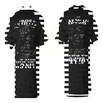 Dieu A Dit Et Puis Il Y A Eu La Lumière Maxwell Equation Math Geek T-Shirt - Cadeauxyz