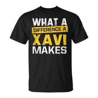 What A Difference A Xavi Makes Name Xavi T-Shirt - Monsterry