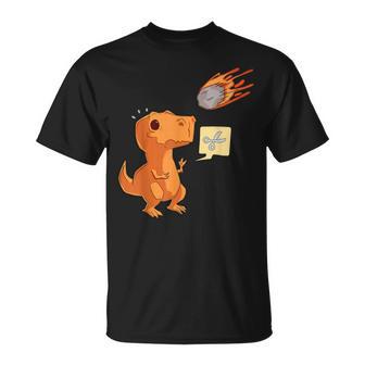 Dinosaurio Meteorito Tijeras Camiseta unisex - Regaloses