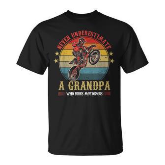 Dirt Bike Never Underestimate A Opa Der Motocross Fahren T-Shirt - Geschenkecke