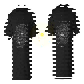 Disco Deinilo Con Sistema Solar De Planetas Astro Music Camiseta unisex - Regaloses