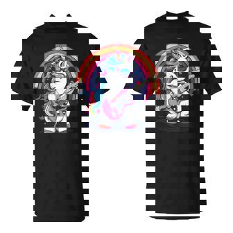 Disfraz De Unicornio Estrella De Rock Con Guitarra Eléctrica Camiseta unisex - Regaloses