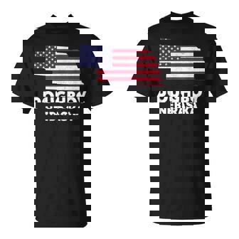 Distressed Patriotic Usa Flag Doughboy Nebraska T-Shirt - Monsterry