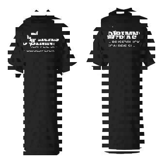 Doberman Because People Suck Dog Pawprint Doberman Pinscher T-Shirt - Monsterry