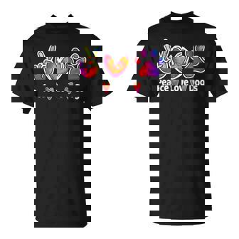 Dog Lover Peace Love Dogs Cute Puppy Paw Tie Dye T-Shirt | Seseable UK