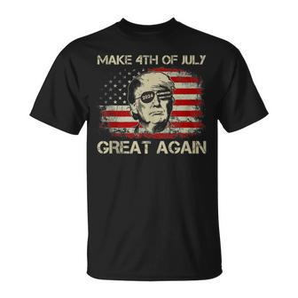 Donald Trump 2024 Make 4Th Of July Great Again American Flag T-Shirt - Monsterry DE