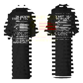 Donald Trump 2024 Take America Back American Flag On Back T-Shirt - Monsterry