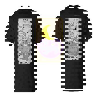 Donna Carta Dei Tarocchi La Luna Xviii Kawaii Goth Pastel Gatto Con Collo A Maglietta - Novitaregali