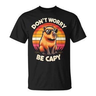 Dont Be Worry Be Capy Capybara Retro Rodent T-Shirt - Geschenkecke